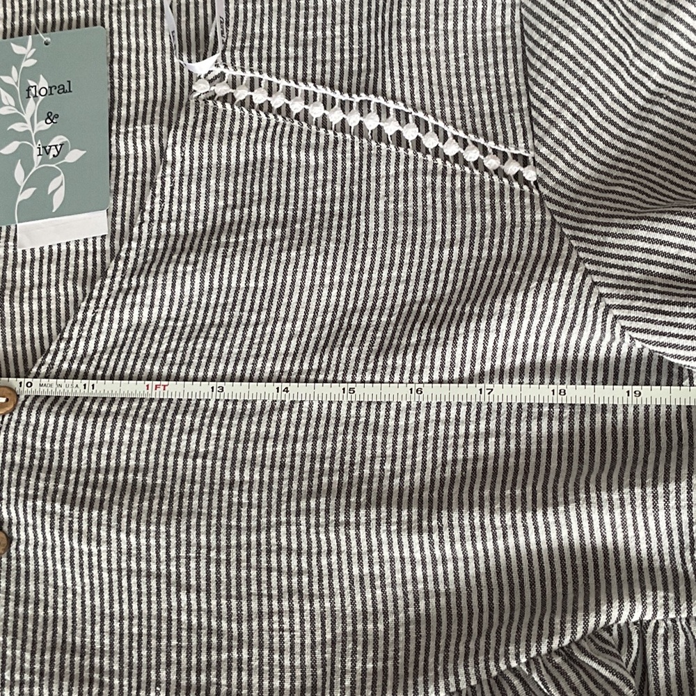 Floral & Ivy SoHo Dec Out Black and White Striped Blouse NWT - Picture 14 of 16